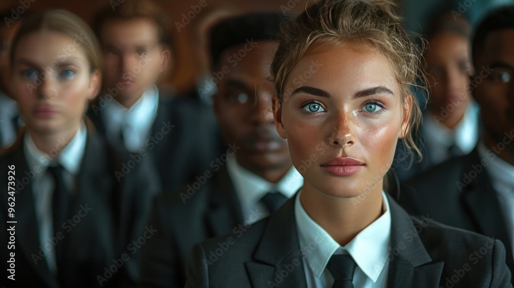 Corporate Candidates: Business Job Interview with Suits, Waiting in Line - AI Generated Concept Corporate Candidates: Business Job Interview with Suits, Waiting in Line - AI Generated Concept