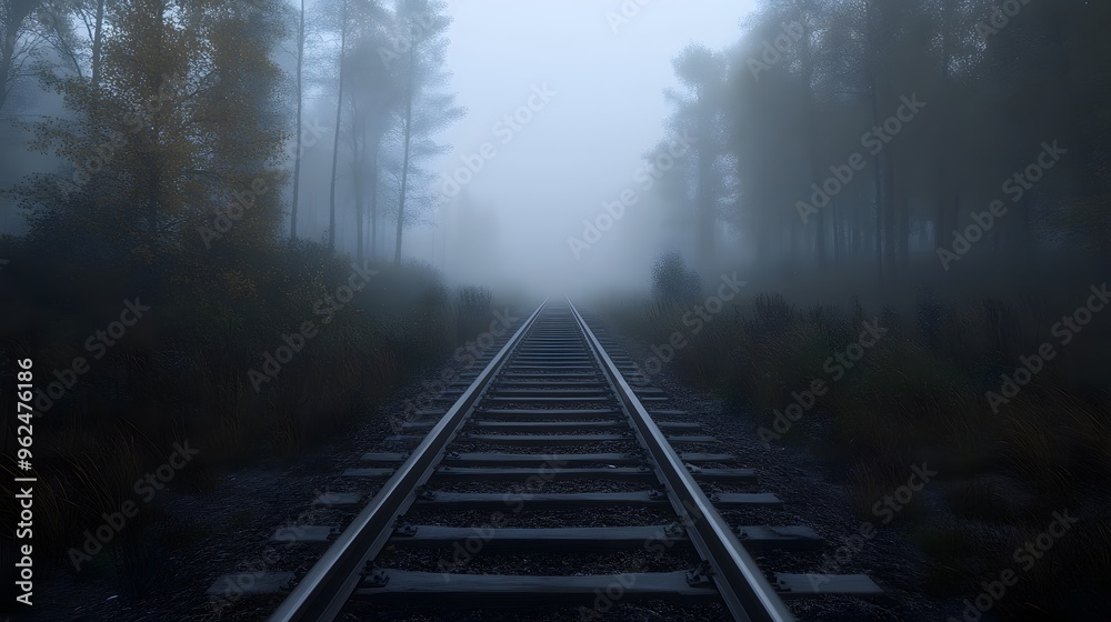 Fototapeta premium Misty Railroad Tracks