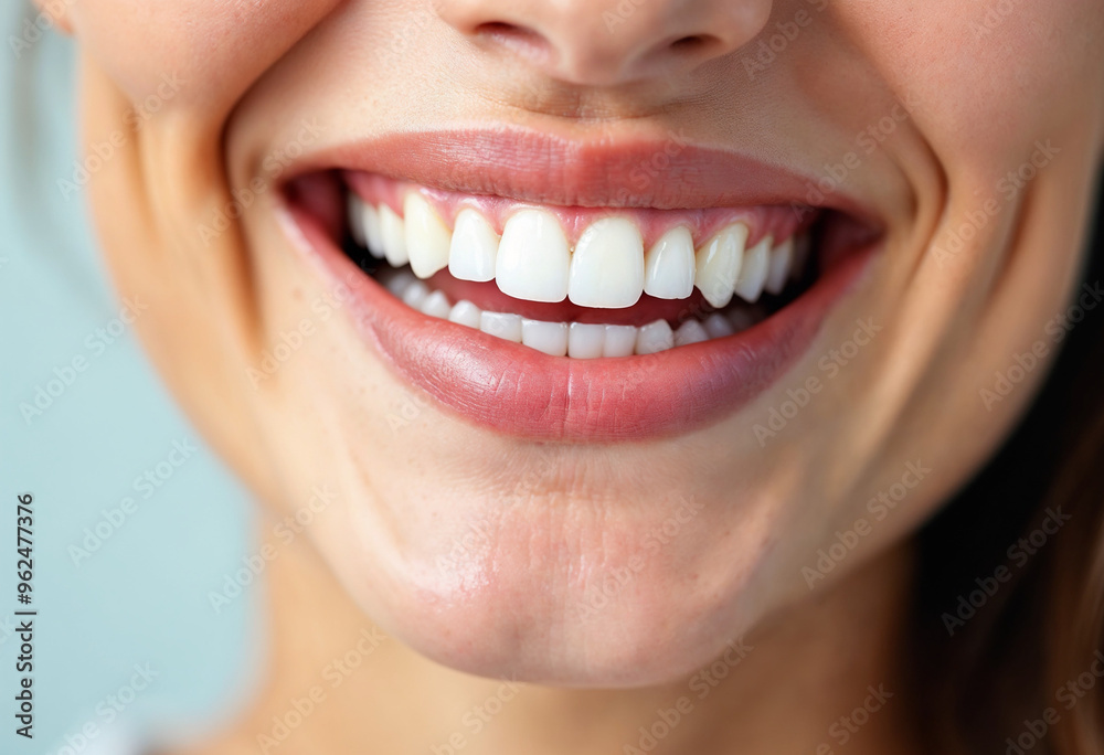 Close-up of a woman's radiant smile, showcasing clean, gleaming teeth and beautifully shaped lips against a white background.
Close-up of a woman's radiant smile, showcasing clean, gleaming teeth and beautifully shaped lips against a white background.