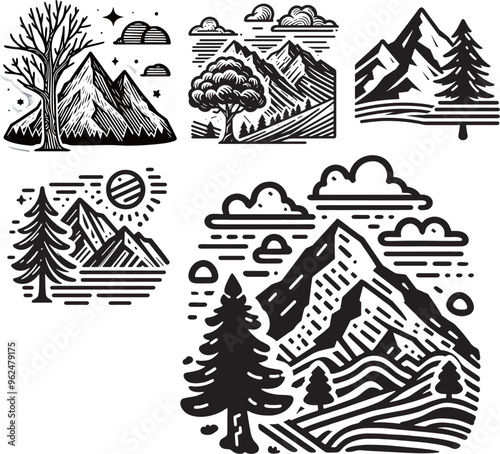 stickers about mountain theme adventure