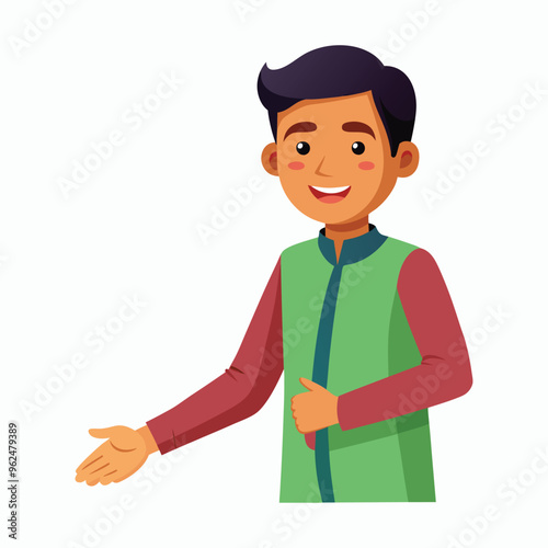  vector a young-man in kurta age 30 shaking hands