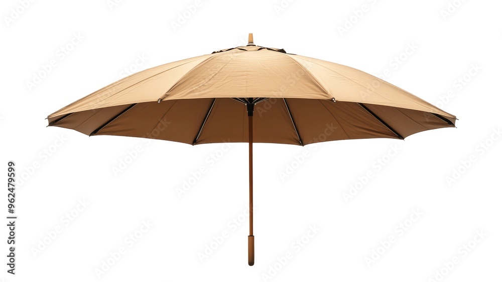 A large umbrella is shown on a white background A large umbrella is shown on a white background