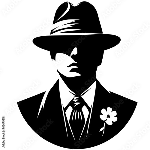 Mafia portrait silhouette