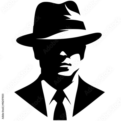 Mafia portrait silhouette