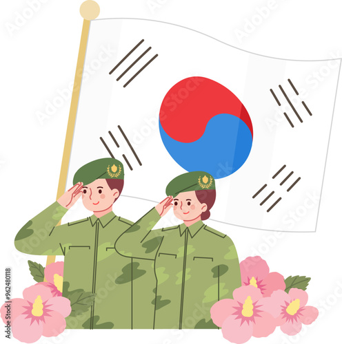 Soldiers, patriots, nations, salutes, Mugunghwa, Taegeukgi, 