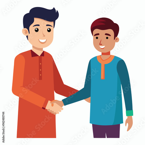  vector a young-man in kurta age 30 shaking hands