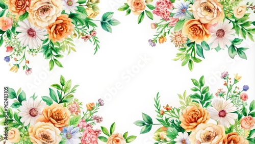 Seamless pattern featuring colorful flowers on a white background, spring, floral, botanical, print, design, texture