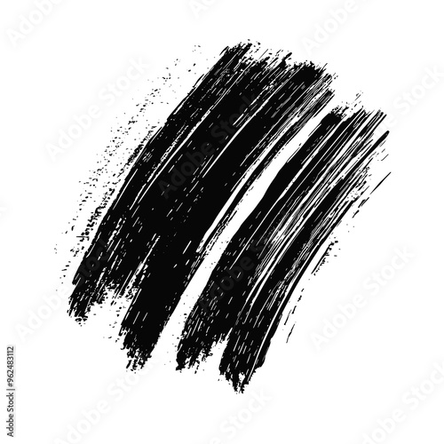 This vector texture showcases a dynamic black brush element, emphasizing bold strokes. Perfect for enhancing various art and design projects with a unique flair