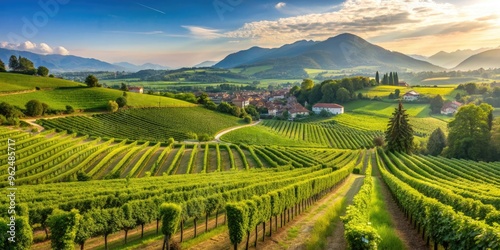 Scenic wine route through Franciacorta, Italy showcasing vineyards, wineries, and scenic landscapes