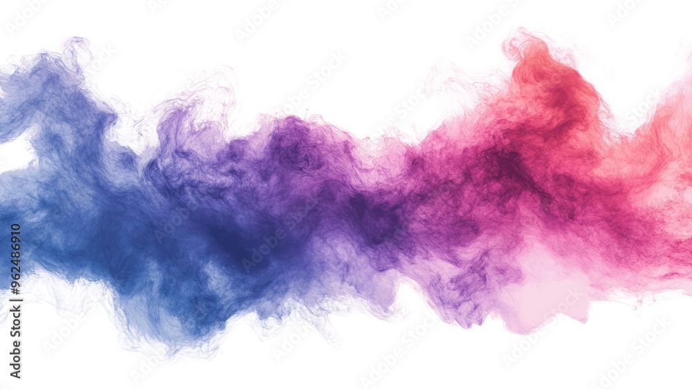 Fototapeta premium A colorful smoke trail with purple, blue and red colors