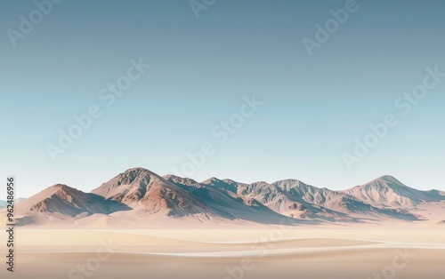 Panoramic View of Mountain Range in the Desert