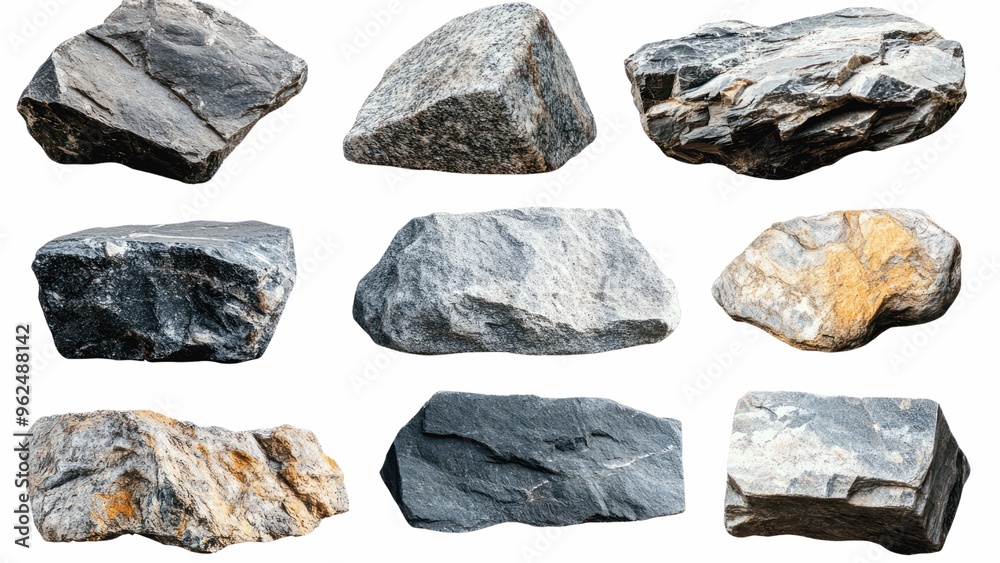 A collection of rocks in various sizes and shapes A collection of rocks in various sizes and shapes