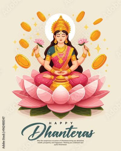 Happy dhanteras social media post template in the Hindi language