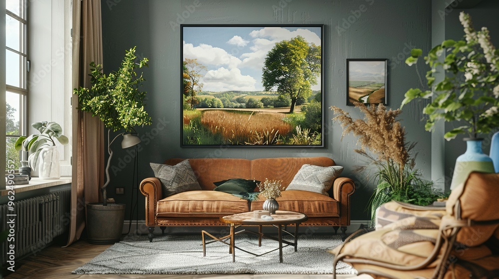 Fototapeta premium Artwork in a Frame: English Countryside Style – Art and Home Decor Idea