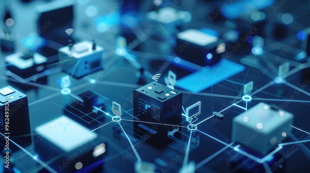 Obraz premium Network of Connected Devices