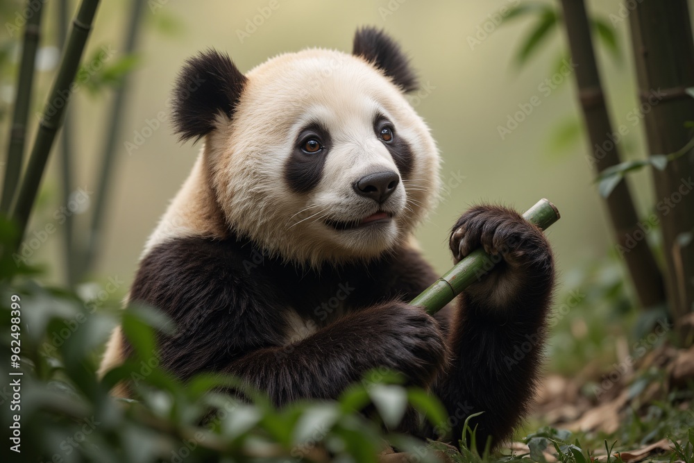 Fototapeta premium panda, animal, bear, china, giant, bamboo,