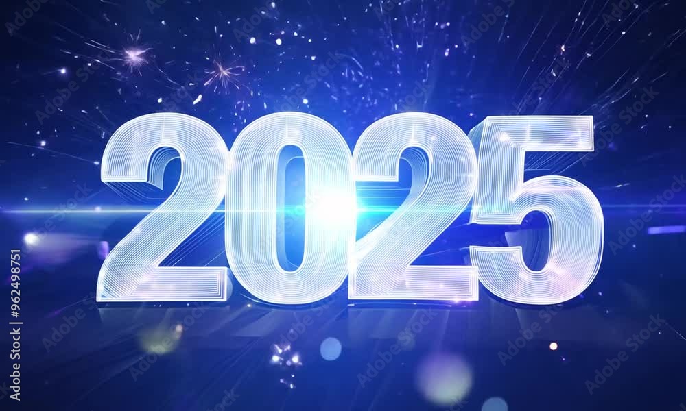 Happy New Year 2025 on Black Happy New Year 2025 on Black