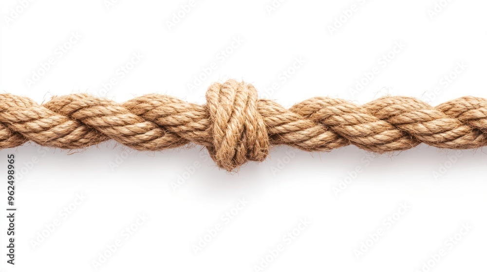 A knotted rope isolated on a white background A knotted rope isolated on a white background