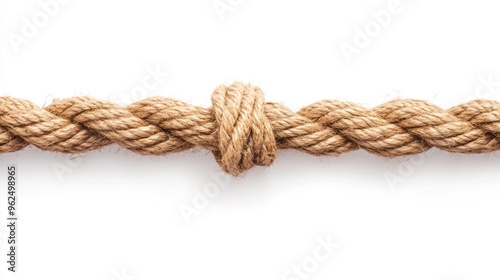 A knotted rope isolated on a white background