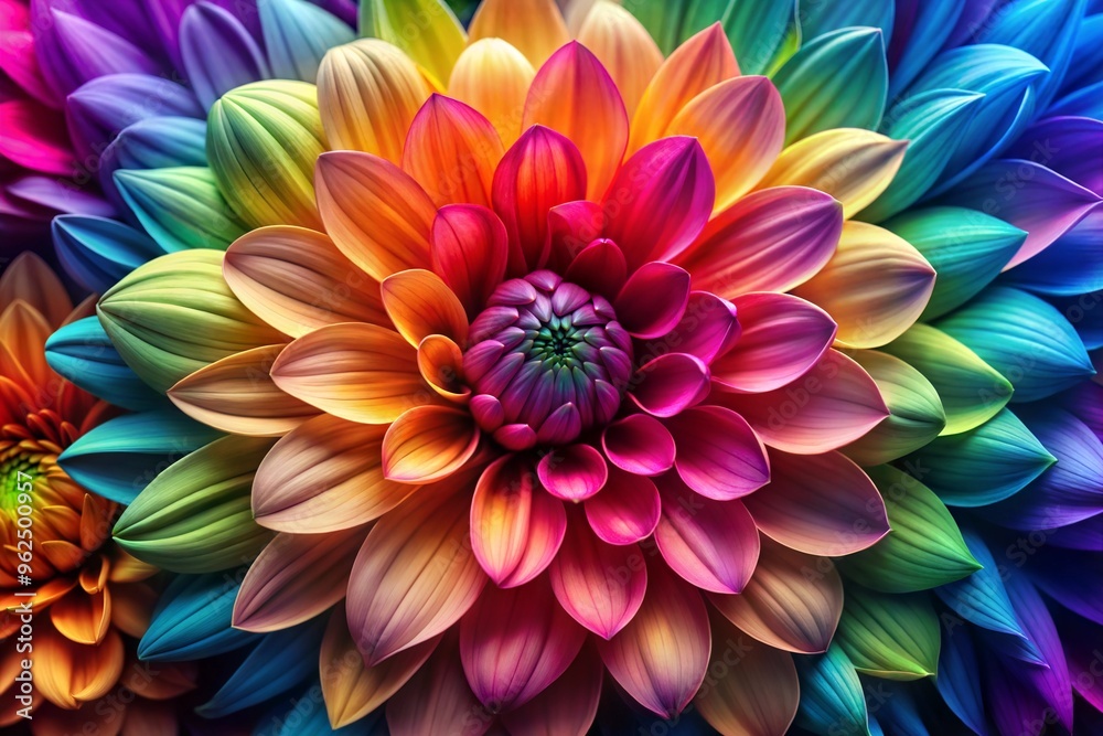 Vibrant multi-colored flower in full bloom showcasing nature's beauty with radiant petals Vibrant multi-colored flower in full bloom showcasing nature's beauty with radiant petals