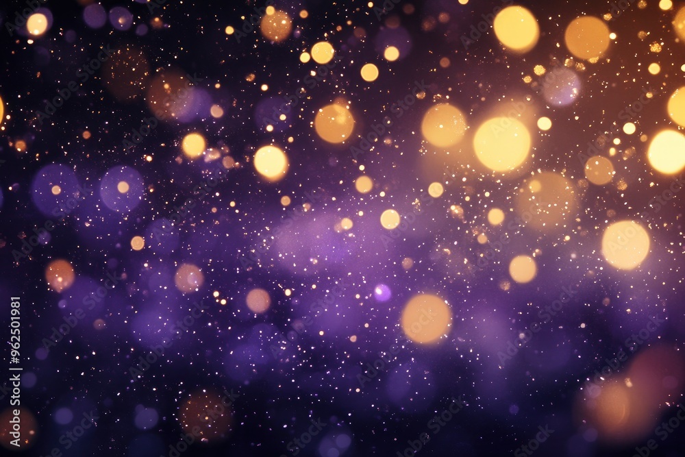 Abstract luxury Christmas background, purple and gold, bokeh effect and sparkles, in the middle there is space for text with generative ai Abstract luxury Christmas background, purple and gold, bokeh effect and sparkles, in the middle there is space for text with generative ai