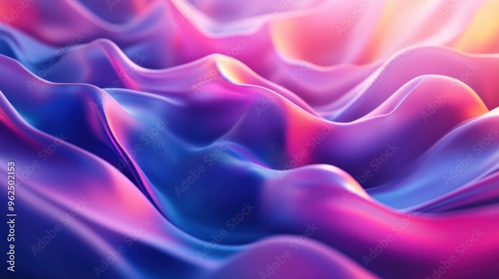 Fototapeta premium Abstract Wavy Background with Pink and Blue Gradient