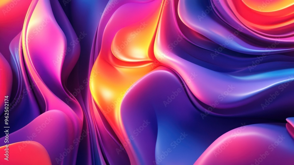 Obraz premium Abstract Swirling Gradient of Pink, Blue, and Orange Hues