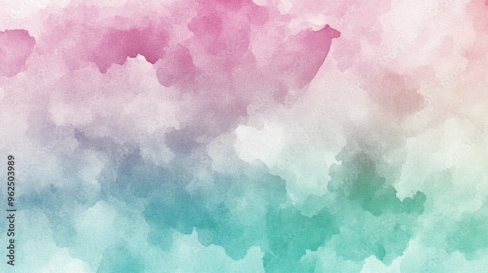 Fototapeta premium Abstract watercolor background with pink, blue, and green hues.