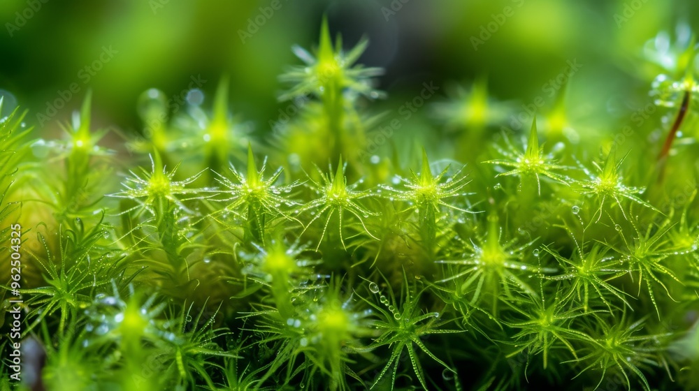 Vivid close-up of green moss plants adorned with dewdrops. The intricate details and rich green hues create a lush, vibrant natural scene. Perfect for nature-themed projects and backgrounds. Vivid close-up of green moss plants adorned with dewdrops. The intricate details and rich green hues create a lush, vibrant natural scene. Perfect for nature-themed projects and backgrounds.