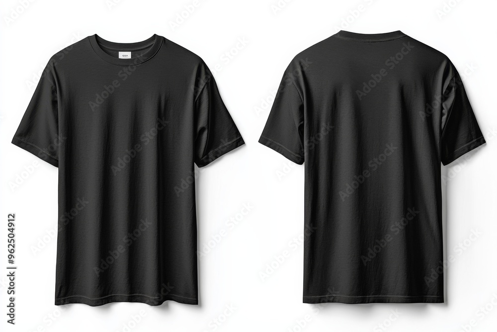 Black Tshirt Mockup Front and Back Isolated created with Generative AI Black Tshirt Mockup Front and Back Isolated created with Generative AI
