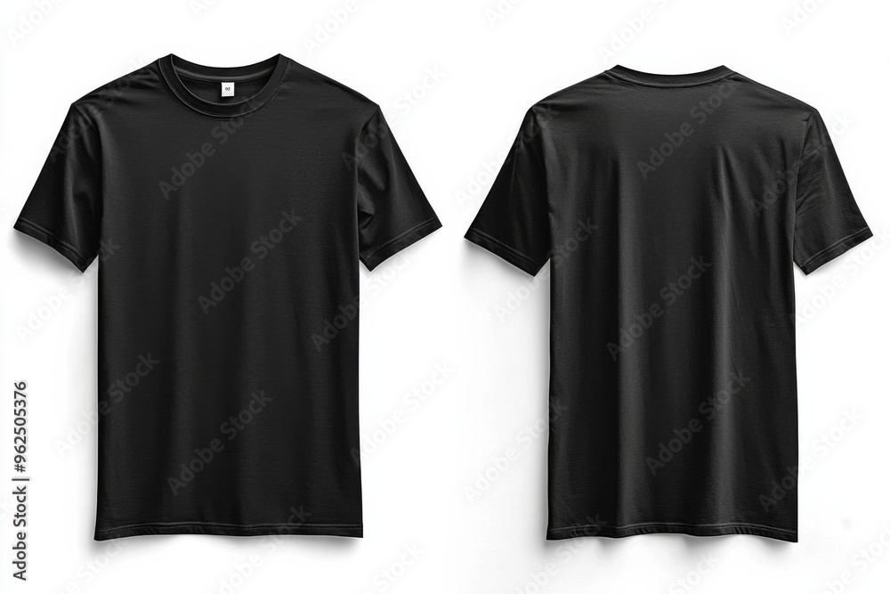 Black Tshirt Mockup Front and Back Isolated created with Generative AI Black Tshirt Mockup Front and Back Isolated created with Generative AI