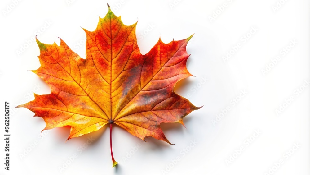 Vibrant autumn maple leaf cut out on a white background, autumn, maple leaf, colorful, vibrant, cut out, isolated, fall, foliage Vibrant autumn maple leaf cut out on a white background, autumn, maple leaf, colorful, vibrant, cut out, isolated, fall, foliage