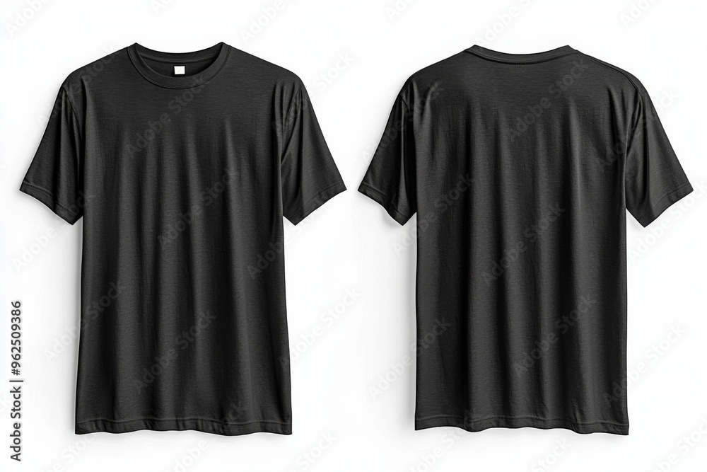 Black Tshirt Mockup Front and Back Isolated created with Generative AI Black Tshirt Mockup Front and Back Isolated created with Generative AI