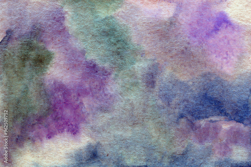 Purple green -blue watercolor paper background texture