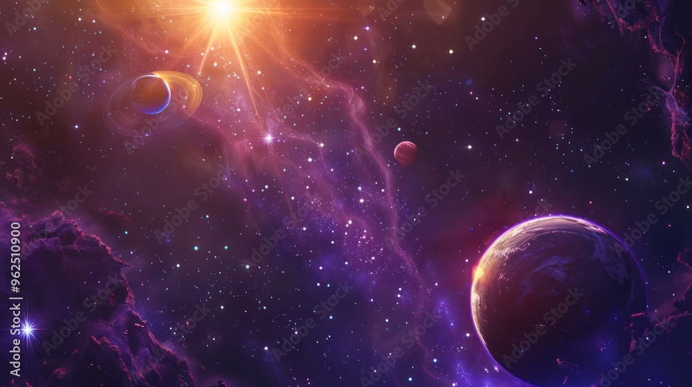 A Cosmic Landscape with Planets and Nebulae A Cosmic Landscape with Planets and Nebulae