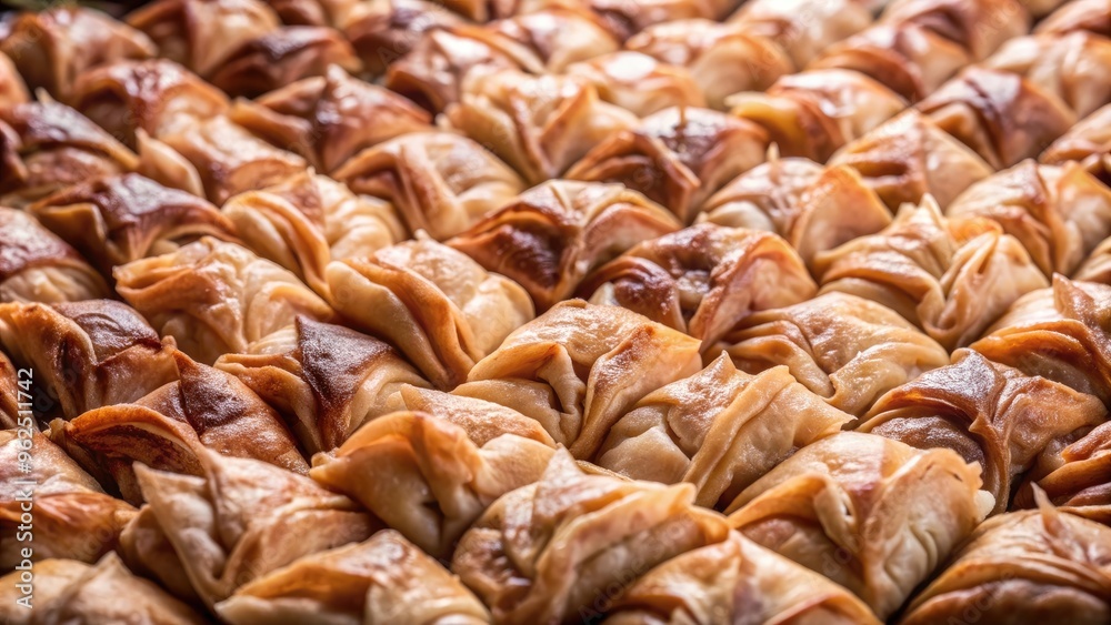 Traditional Greek pastry with flaky crust under soft lighting, highlighting golden brown texture, Greek, pastry Traditional Greek pastry with flaky crust under soft lighting, highlighting golden brown texture, Greek, pastry