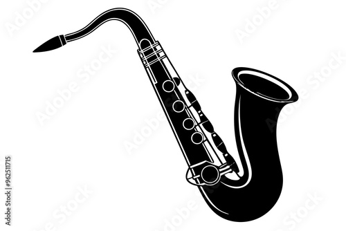 saxophone silhouette vector illustration