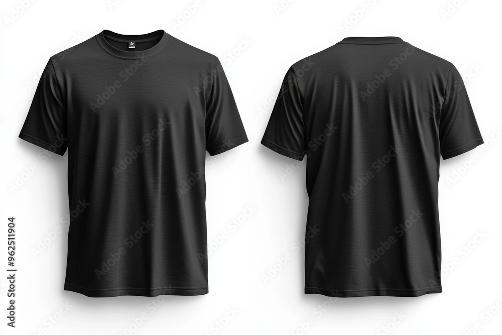 Black Tshirt Mockup Front and Back Isolated created with Generative AI Black Tshirt Mockup Front and Back Isolated created with Generative AI