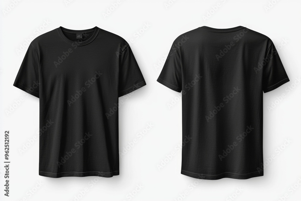 Black Tshirt Mockup Front and Back Isolated created with Generative AI Black Tshirt Mockup Front and Back Isolated created with Generative AI