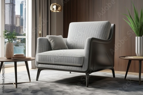 Stylish Armchair Rendering for Modern Interior Decor