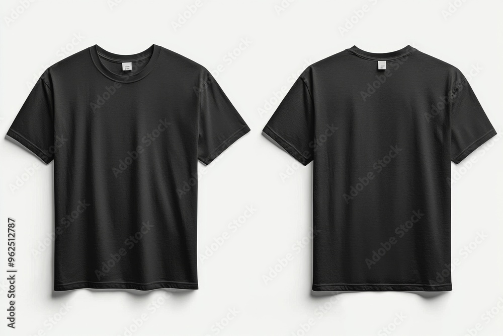 Black Tshirt Mockup Front and Back Isolated created with Generative AI Black Tshirt Mockup Front and Back Isolated created with Generative AI