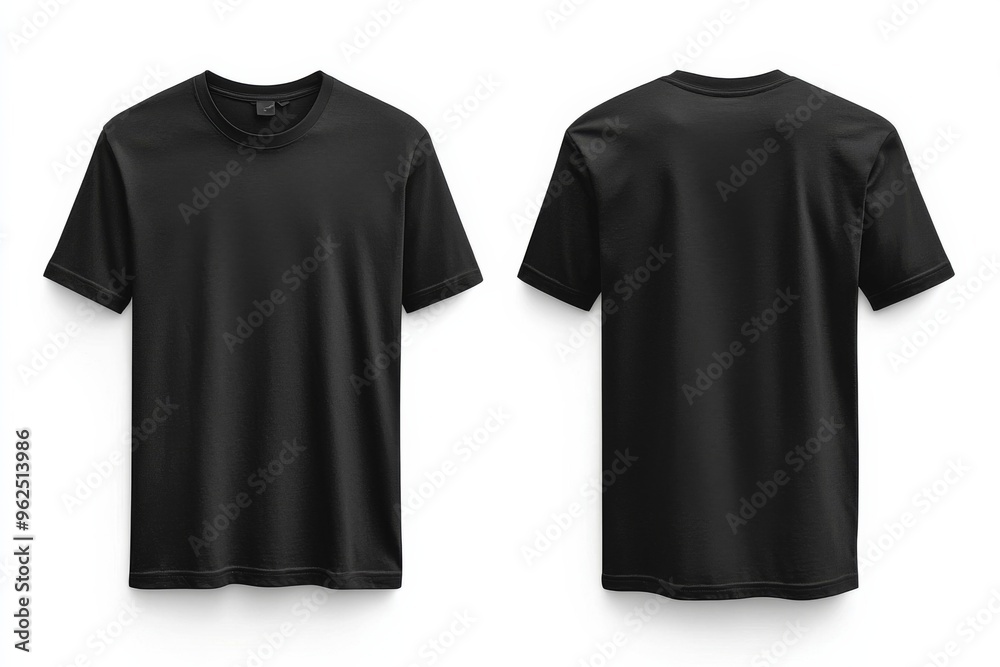 Black Tshirt Mockup Front and Back Isolated created with Generative AI Black Tshirt Mockup Front and Back Isolated created with Generative AI