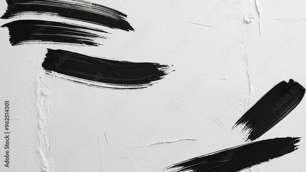 Texture of white paint on a black wall, graffiti, street art. Traces of paintbrush and brush Texture of white paint on a black wall, graffiti, street art. Traces of paintbrush and brush