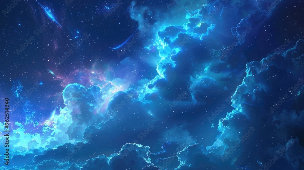 Sky background in blue