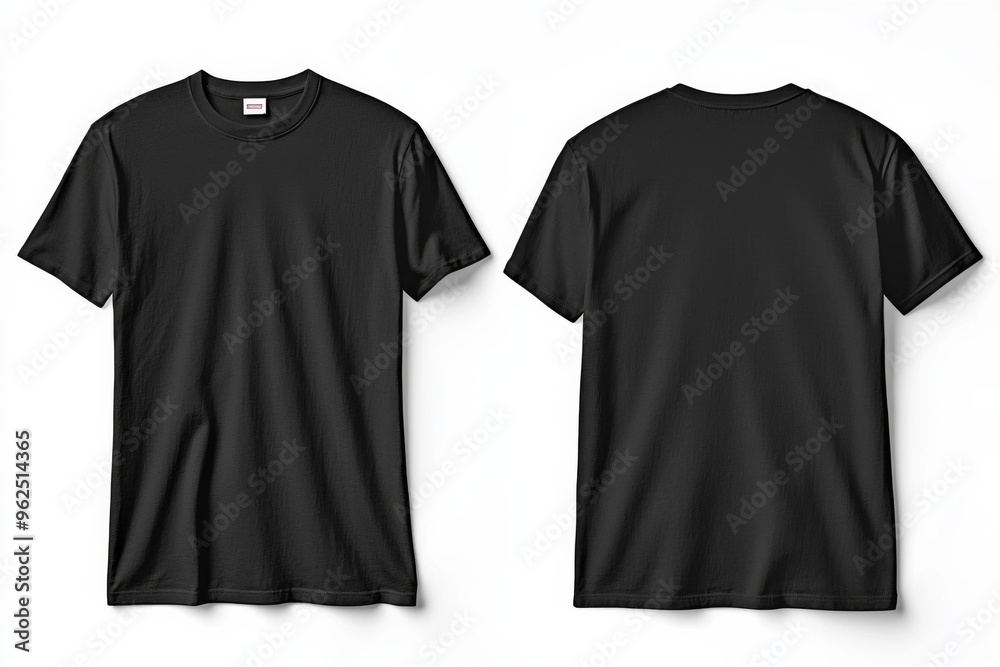 Black Tshirt Mockup Front and Back Isolated created with Generative AI Black Tshirt Mockup Front and Back Isolated created with Generative AI