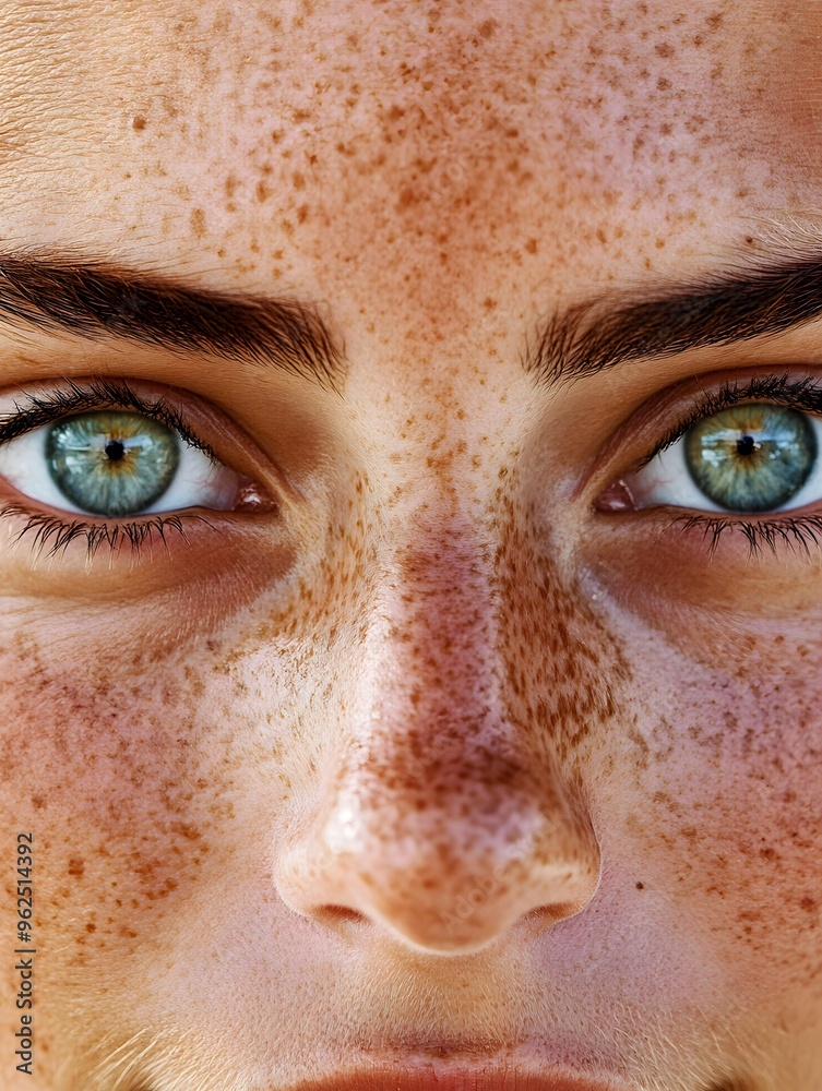 Close Up of Woman s Eyes with Freckles Close Up of Woman s Eyes with Freckles