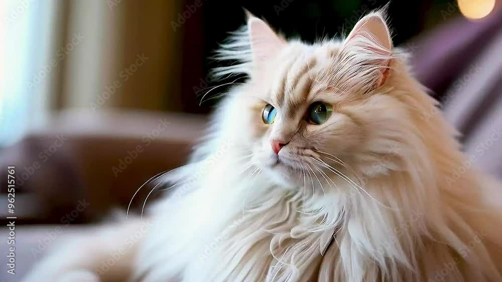 a white cat with long hair