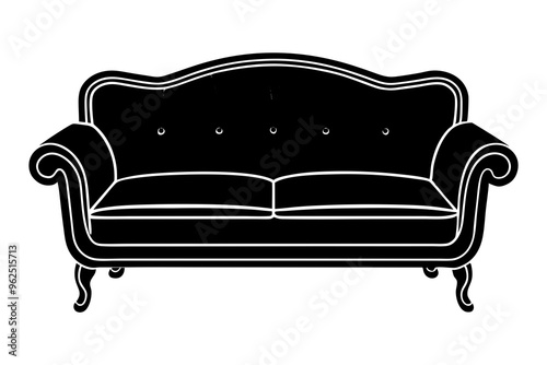 Sofa icon silhouette vector illustration