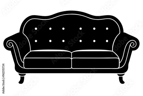 Sofa icon silhouette vector illustration