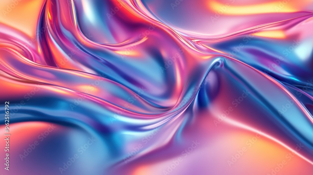 Naklejka premium Abstract Swirling Holographic Gradient Background